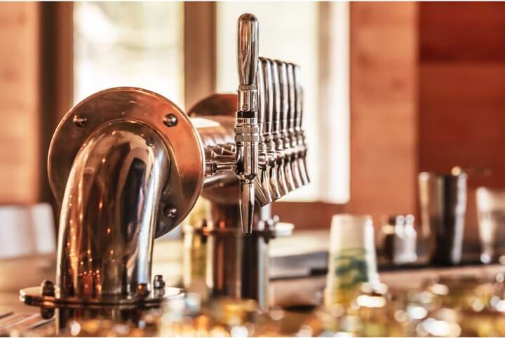 Beer on tap at the Copper Kettle Restaurant